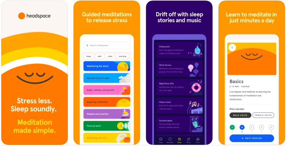 Headspace Meditation and Sleep, mental health app headspace