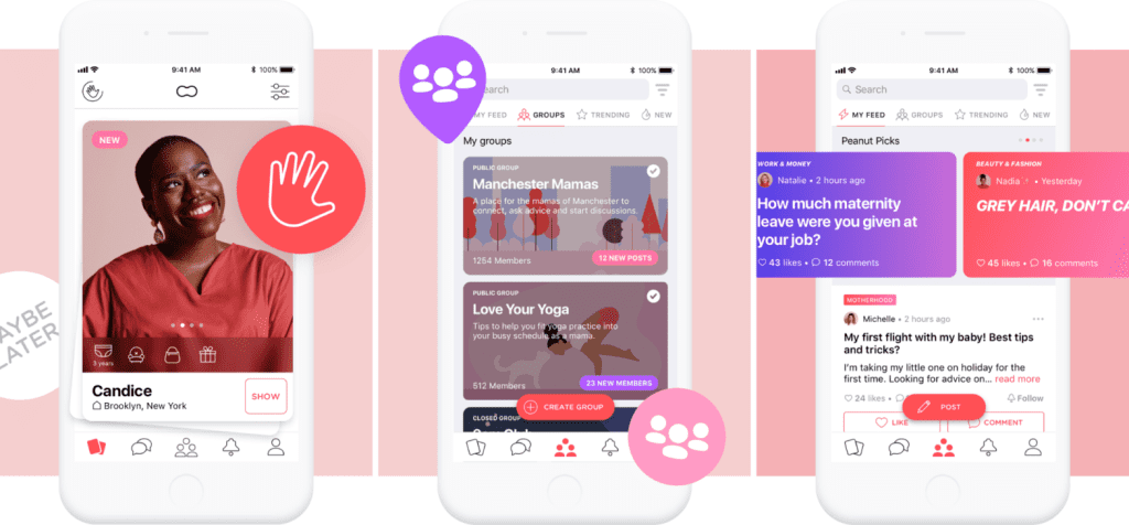 peanut is a making friend app for moms